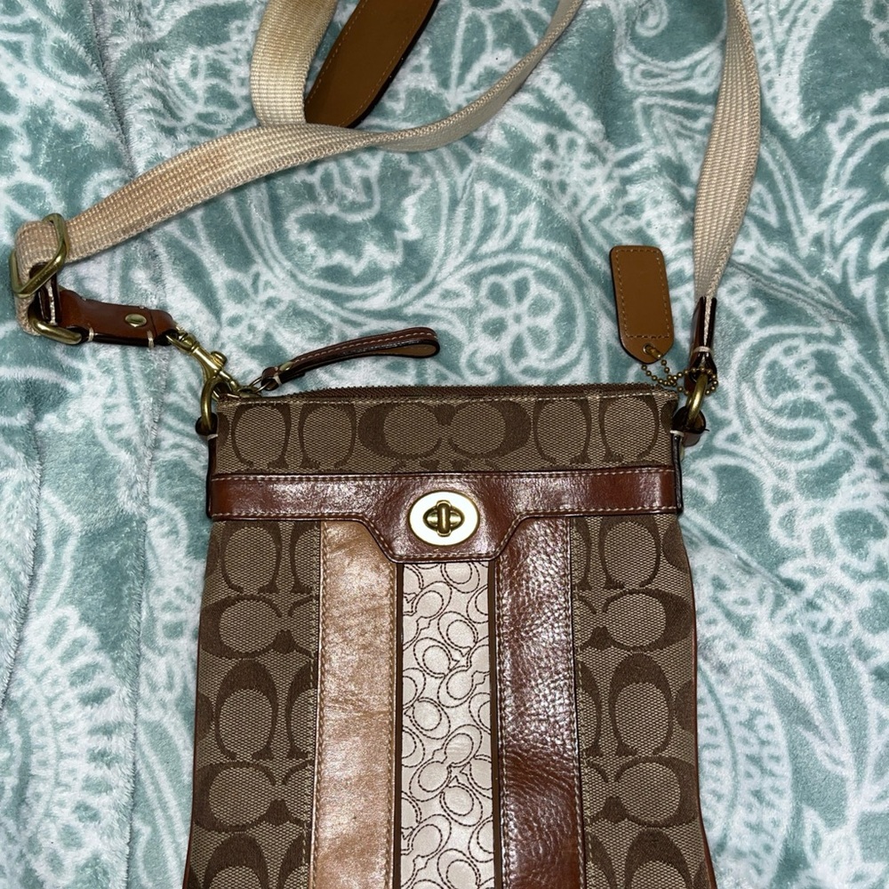Coach Brown and Tan Crossbody Bag
